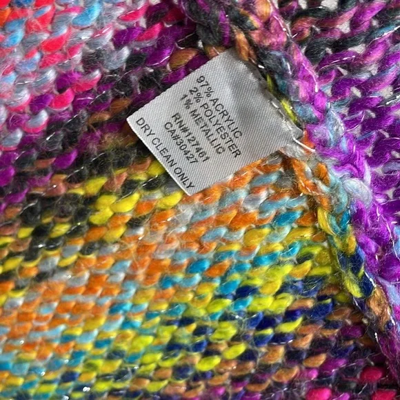 Wildfox | Multi Color Knit Longline Cardigan Size Medium - Picture 5 of 6